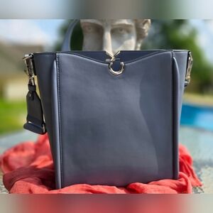 Calvin Klein Designer Crossbody Bag NWT Blue Gray Silver Hardware